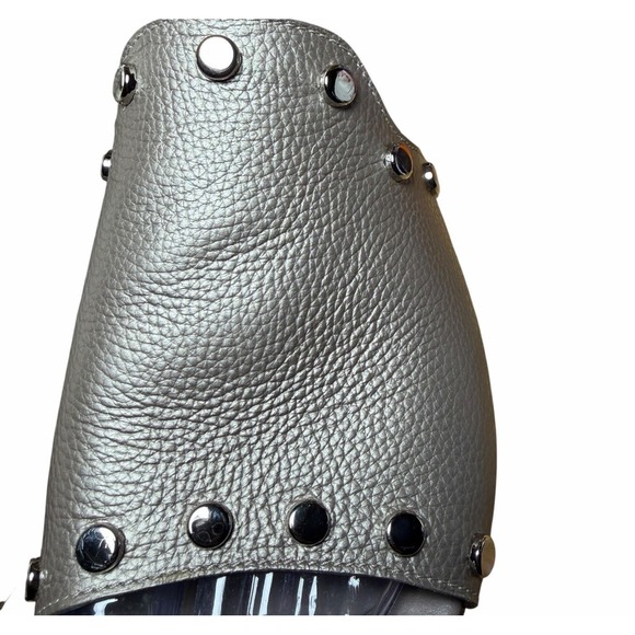 Brighton Womens Night Zinc Leather Studded Slide Sandals Size 9M Made In Italy - Picture 16 of 16